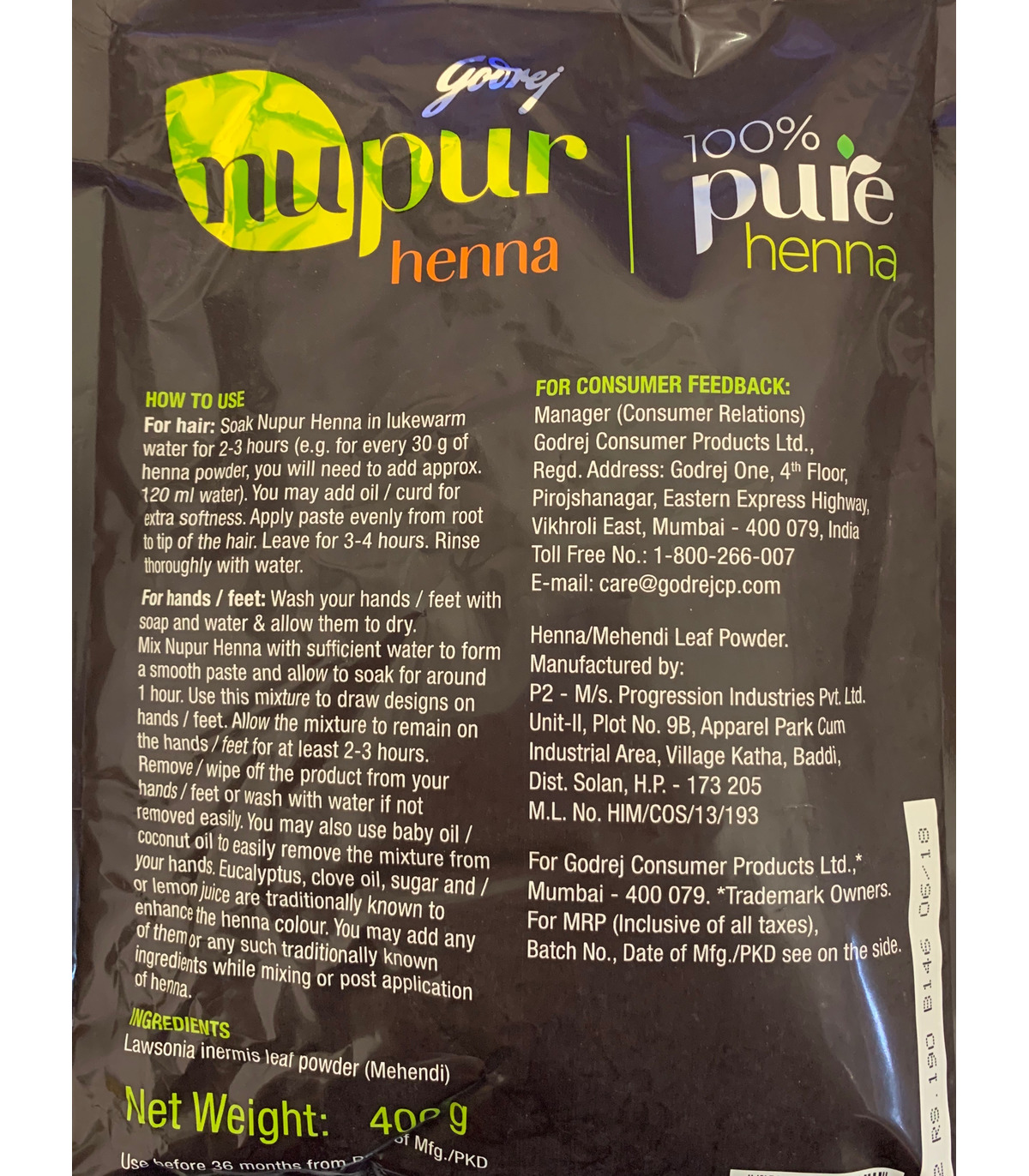 Godrej Nupur Henna-100% Natural – Consumer Products Distributor